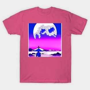 Walking towards the cloud moon. T-Shirt